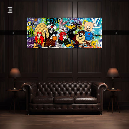 Ultra Wide Wall Art – Luxury Looney Tunes Fashion Edition | IBRELIA™
