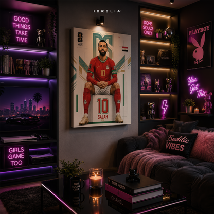 Mohamed Salah FIFA World Cup 2026 Wall Art – Egypt Football Legend | IBRELIA™