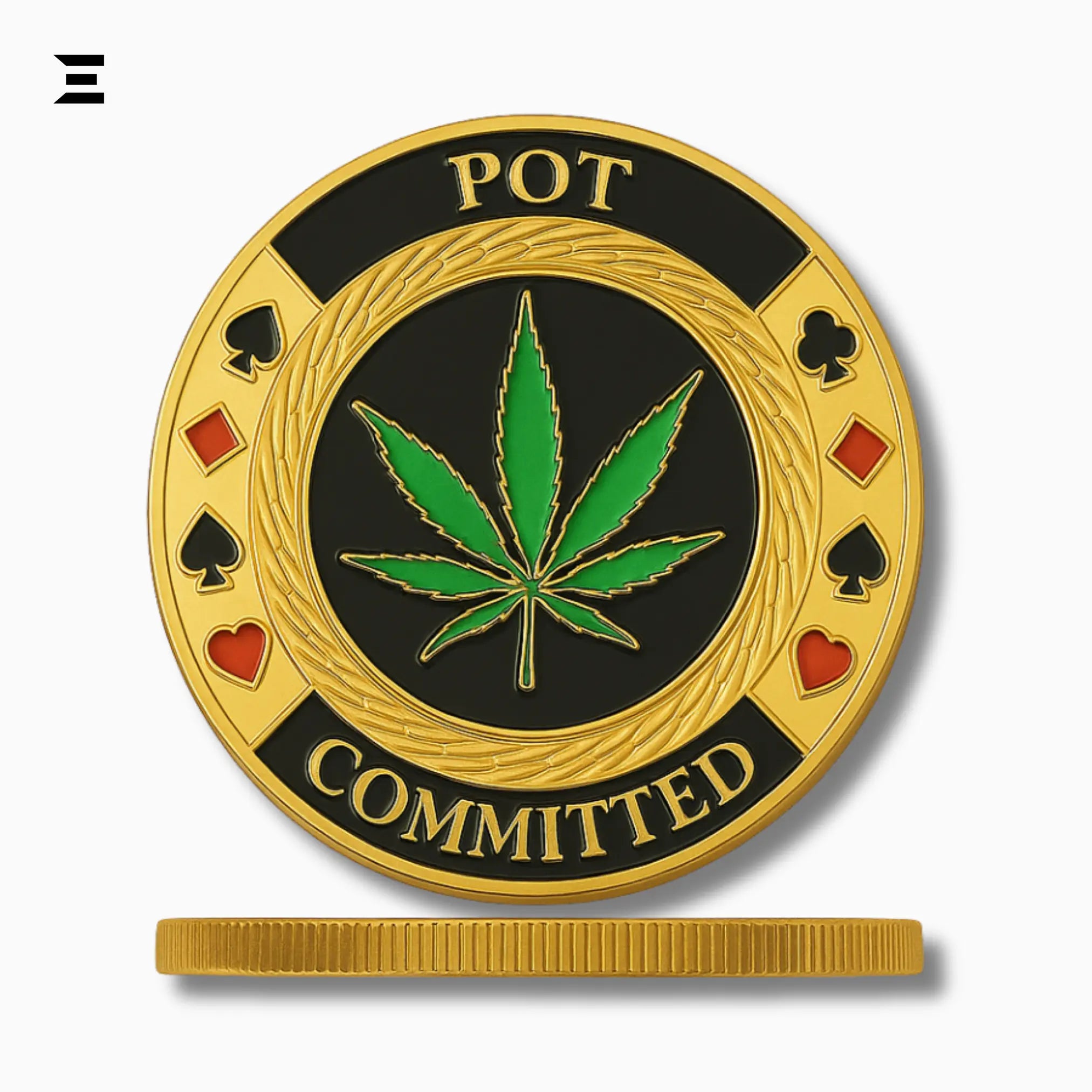 Poker Card Guard – Pot Committed | Gold Plated Souvenir Coin - IBRELIA