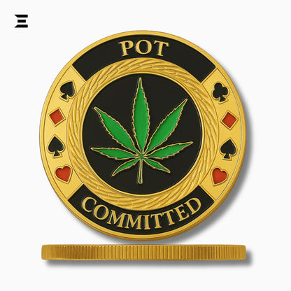 Poker Card Guard – Pot Committed | Gold Plated Souvenir Coin - IBRELIA