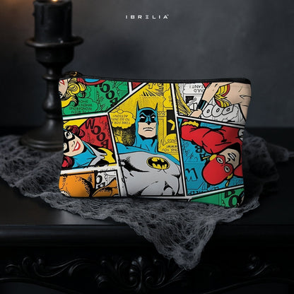 Retro Superhero Comics Makeup & Pencil Pouch – Double-Sided Print – IBRELIA™ IBRELIA