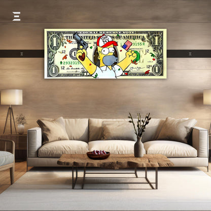 Ultra Wide Wall Art – Homer Money Dollar Art Edition | IBRELIA™