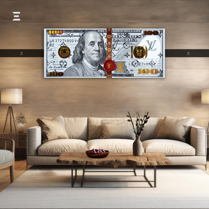 Ultra Wide Wall Art – Luxury Money Note LV Edition | IBRELIA™