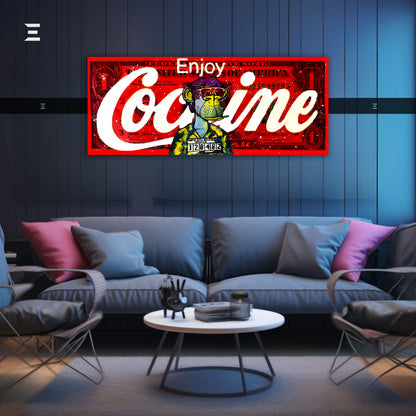 Ultra Wide Wall Art – Red Graffiti Money Ape Edition | IBRELIA™