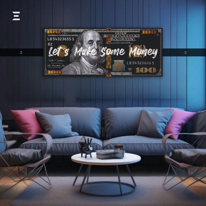 Ultra Wide Wall Art – “Let’s Make Some Money” Dollar Design | IBRELIA