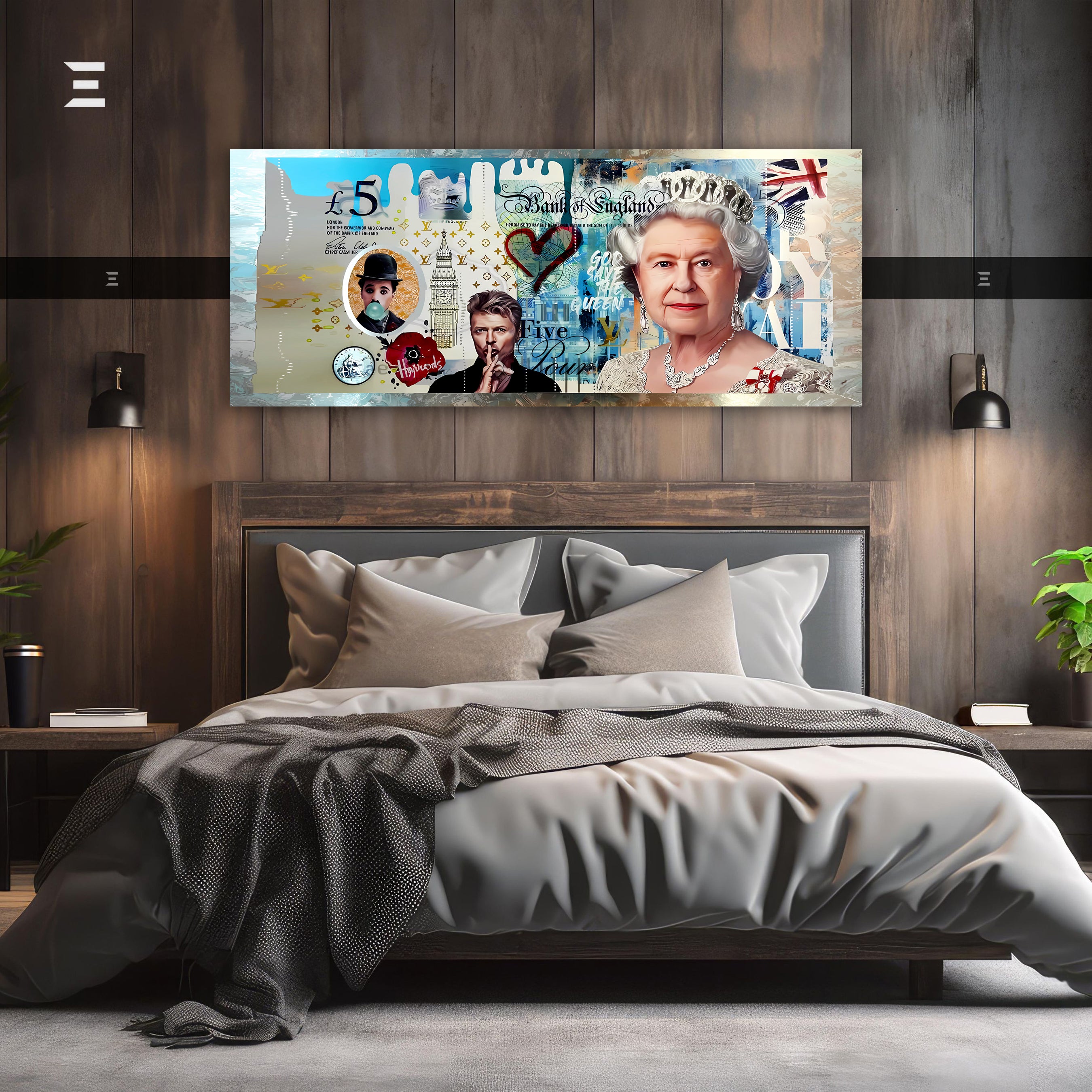 Ultra Wide Wall Art – British Royal Pop Art Money Edition | IBRELIA™