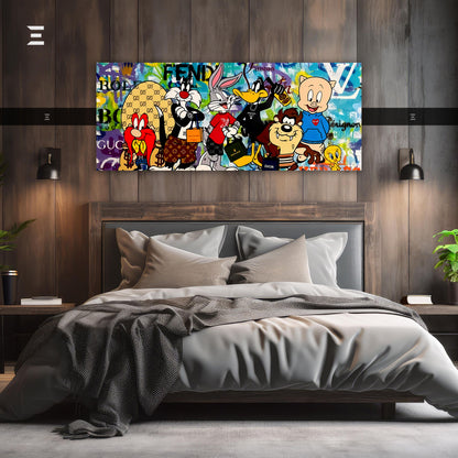 Ultra Wide Wall Art – Luxury Looney Tunes Fashion Edition | IBRELIA™