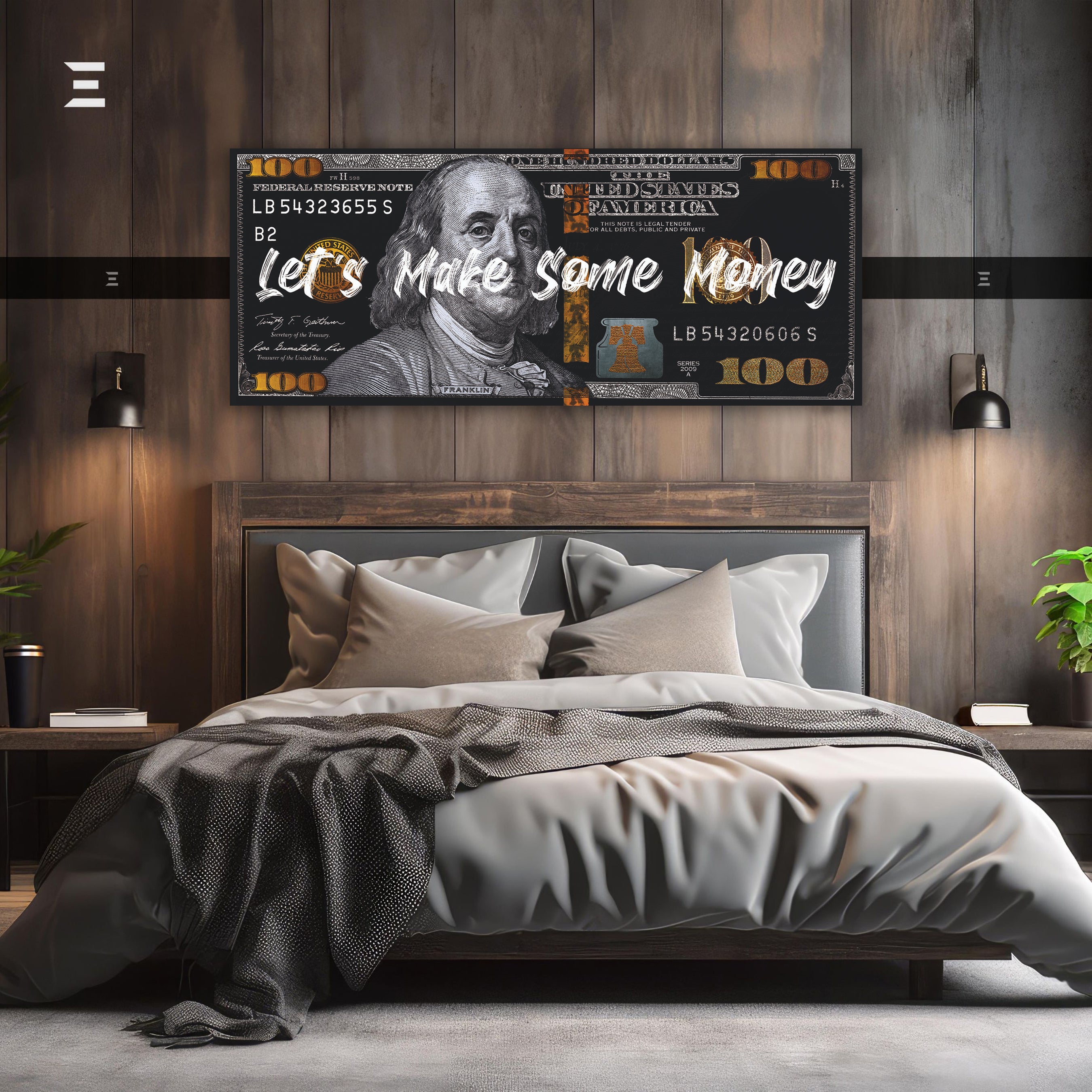 Ultra Wide Wall Art – “Let’s Make Some Money” Dollar Design | IBRELIA