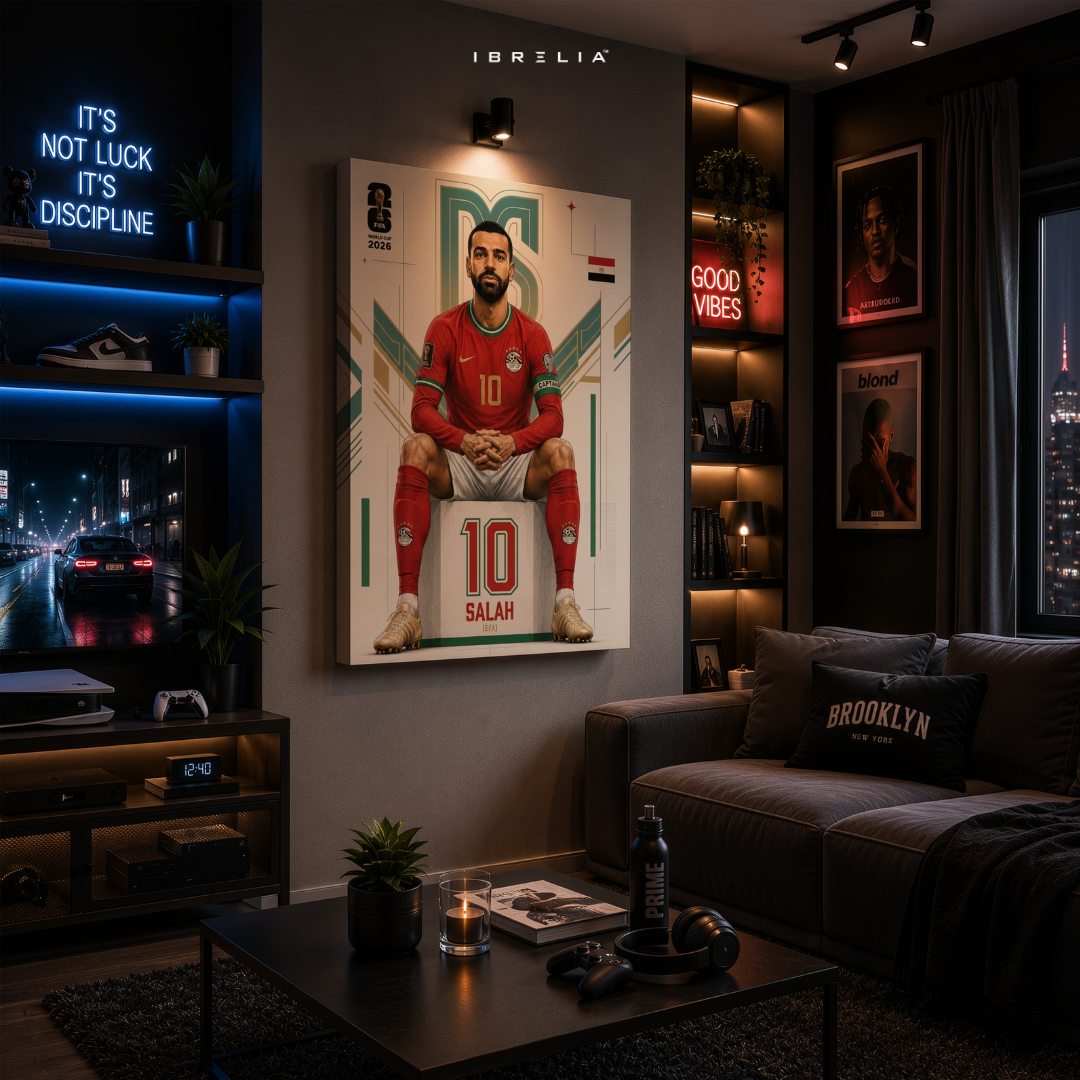 Mohamed Salah FIFA World Cup 2026 Wall Art – Egypt Football Legend | IBRELIA™