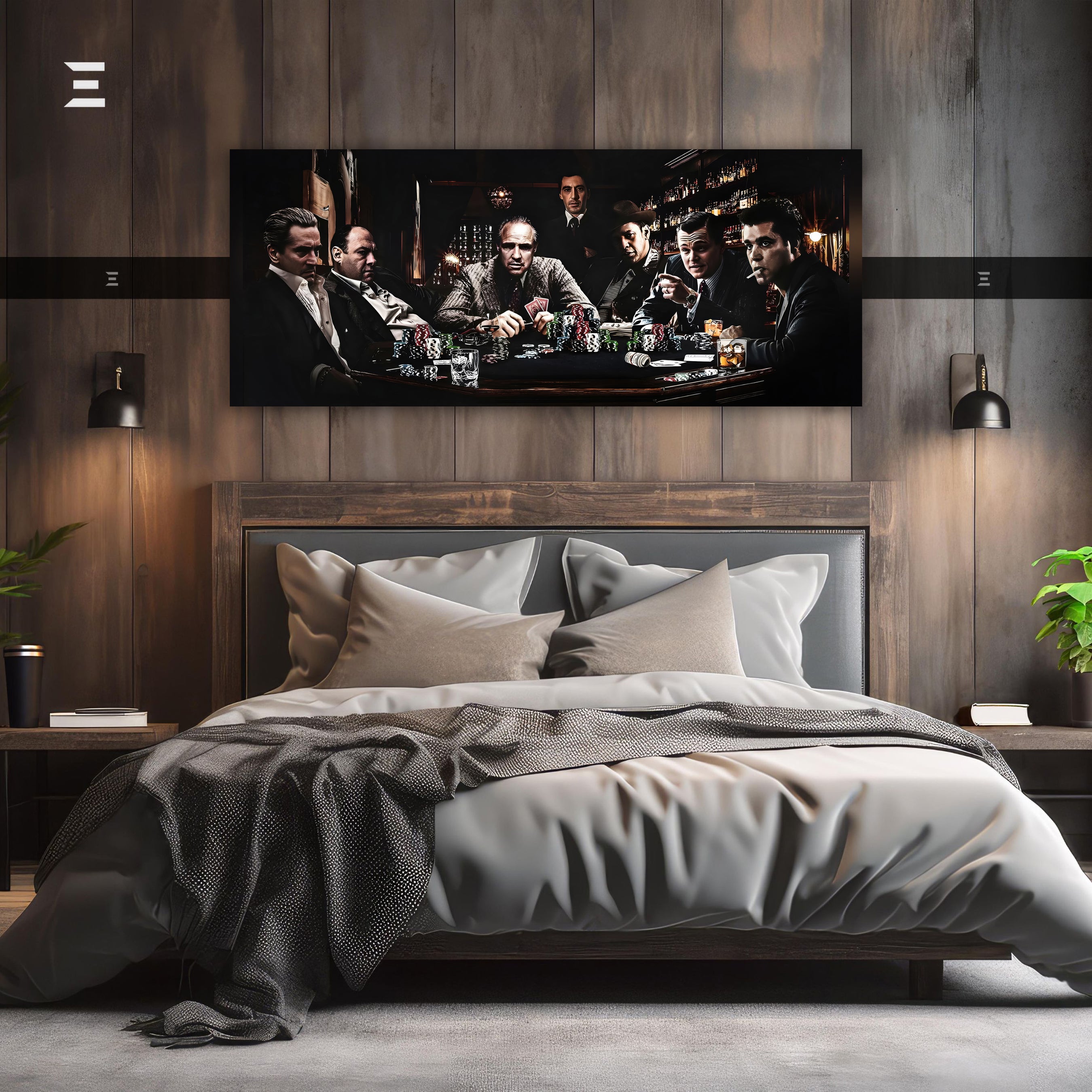 Ultra Wide Wall Art – Mafia Legends Poker Table Edition | IBRELIA™