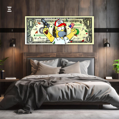 Ultra Wide Wall Art – Homer Money Dollar Art Edition | IBRELIA™