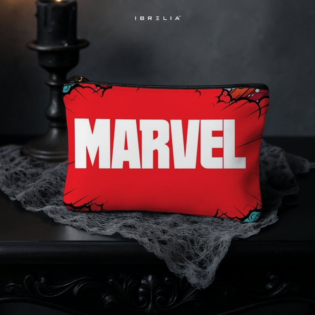 Marvel Comics Logo Makeup & Pencil Pouch – Double-Sided Print – IBRELIA™ IBRELIA