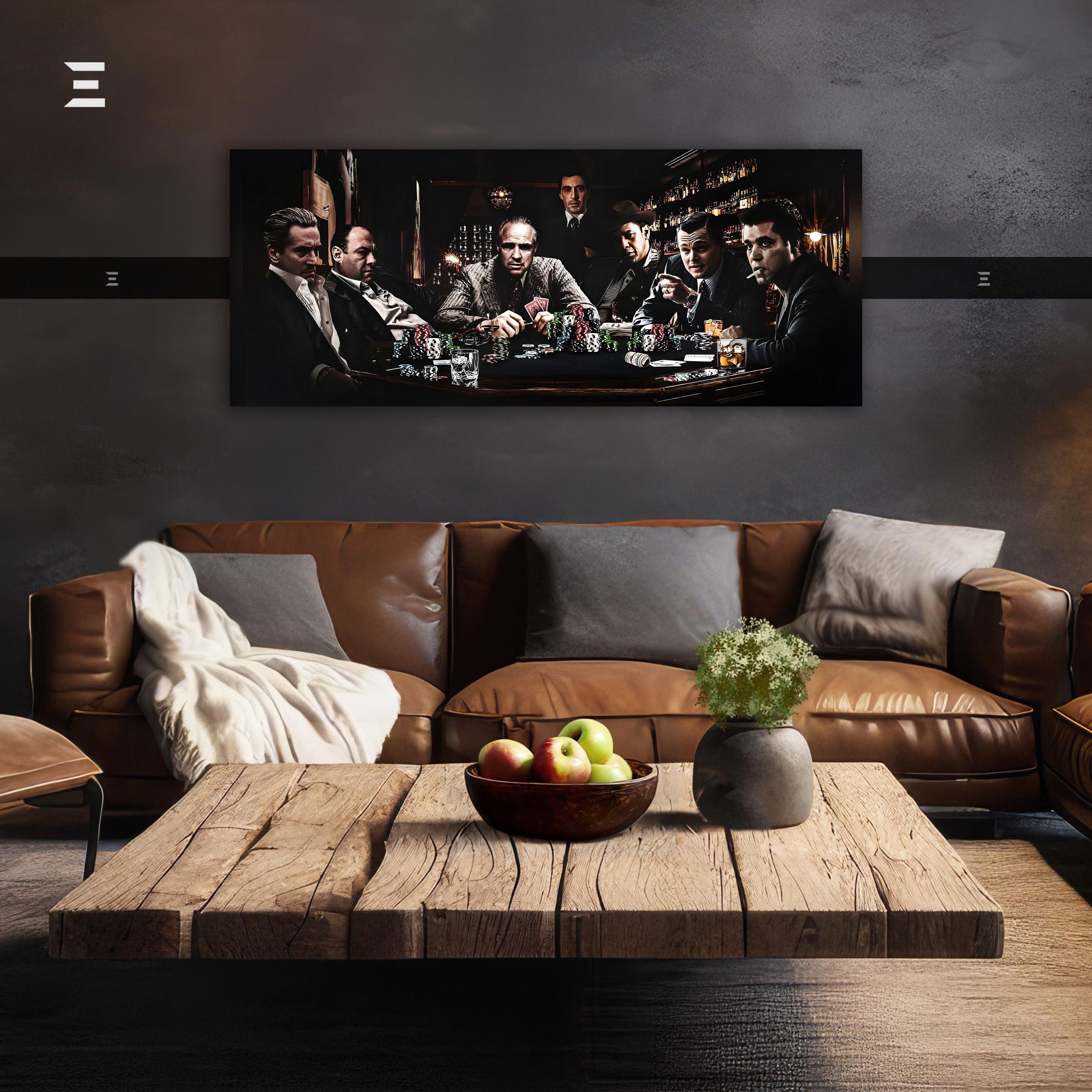 Ultra Wide Wall Art – Mafia Legends Poker Table Edition | IBRELIA™