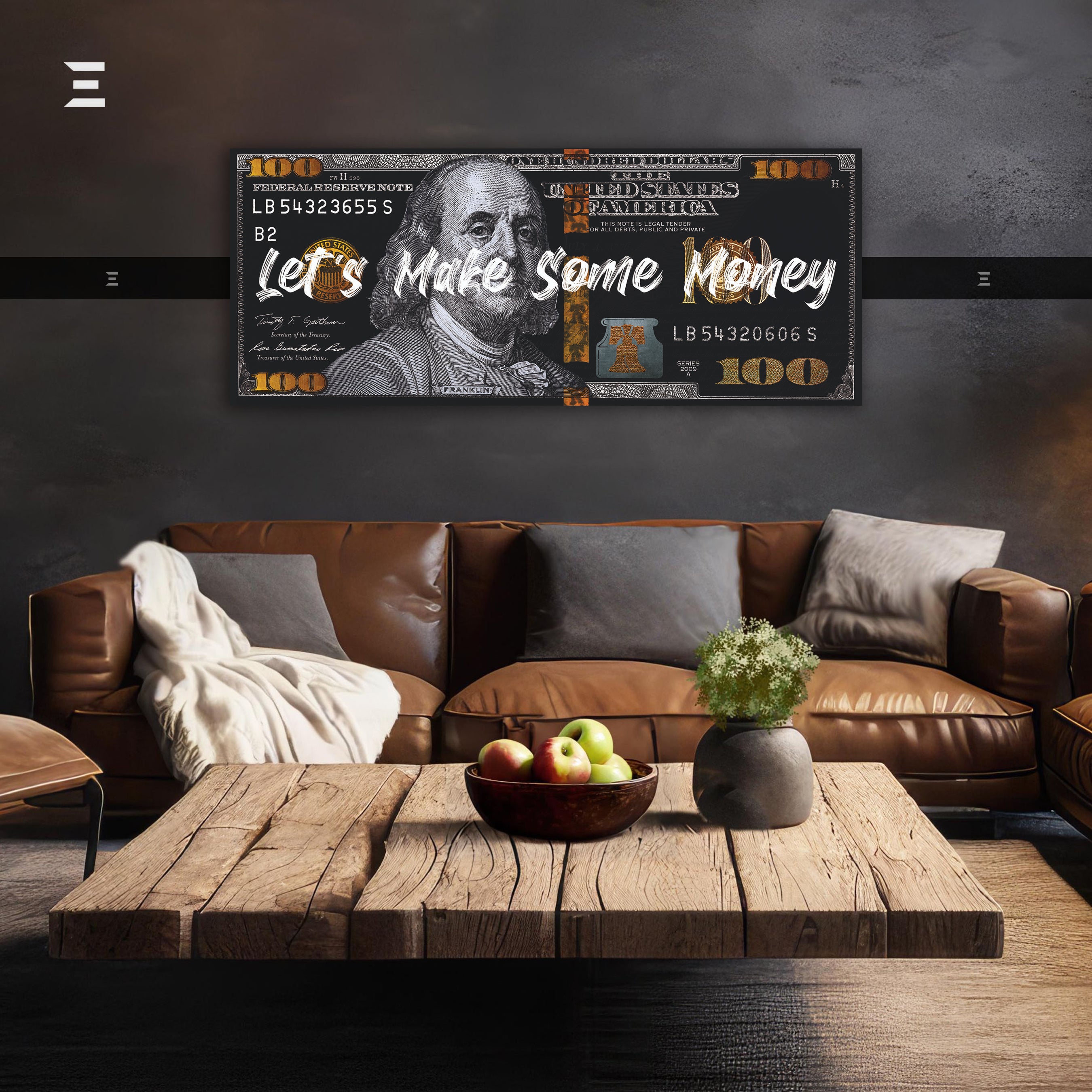 Ultra Wide Wall Art – “Let’s Make Some Money” Dollar Design | IBRELIA
