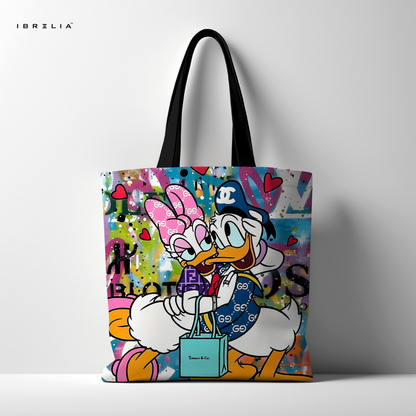 IBRELIA™ Love Ducks Tote Bag – Premium Cartoon Street Art Tote IBRELIA