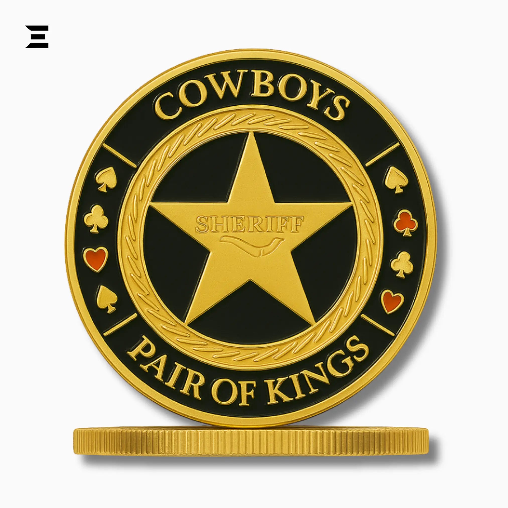 Poker Card Guard – Cowboys Pair of Kings | Sheriff Poker Coin - IBRELIA