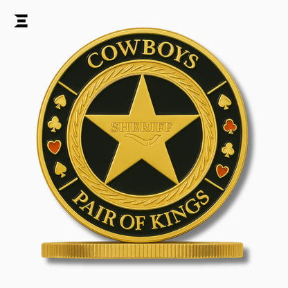 Poker Card Guard – Cowboys Pair of Kings | Sheriff Poker Coin - IBRELIA