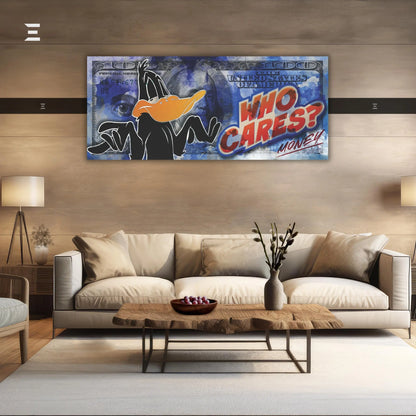 Ultra Wide Wall Art – Daffy Duck “Who Cares? Money” Dollar Design | IBRELIA IBRELIA