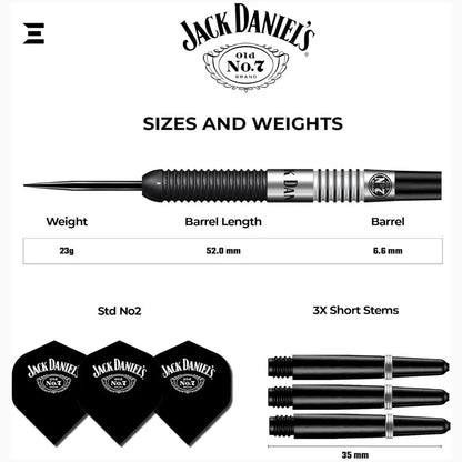 Jack Daniel’s Branded Steel Tip Dart Set – 90% Tungsten, Official Collector’s Edition IBRELIA