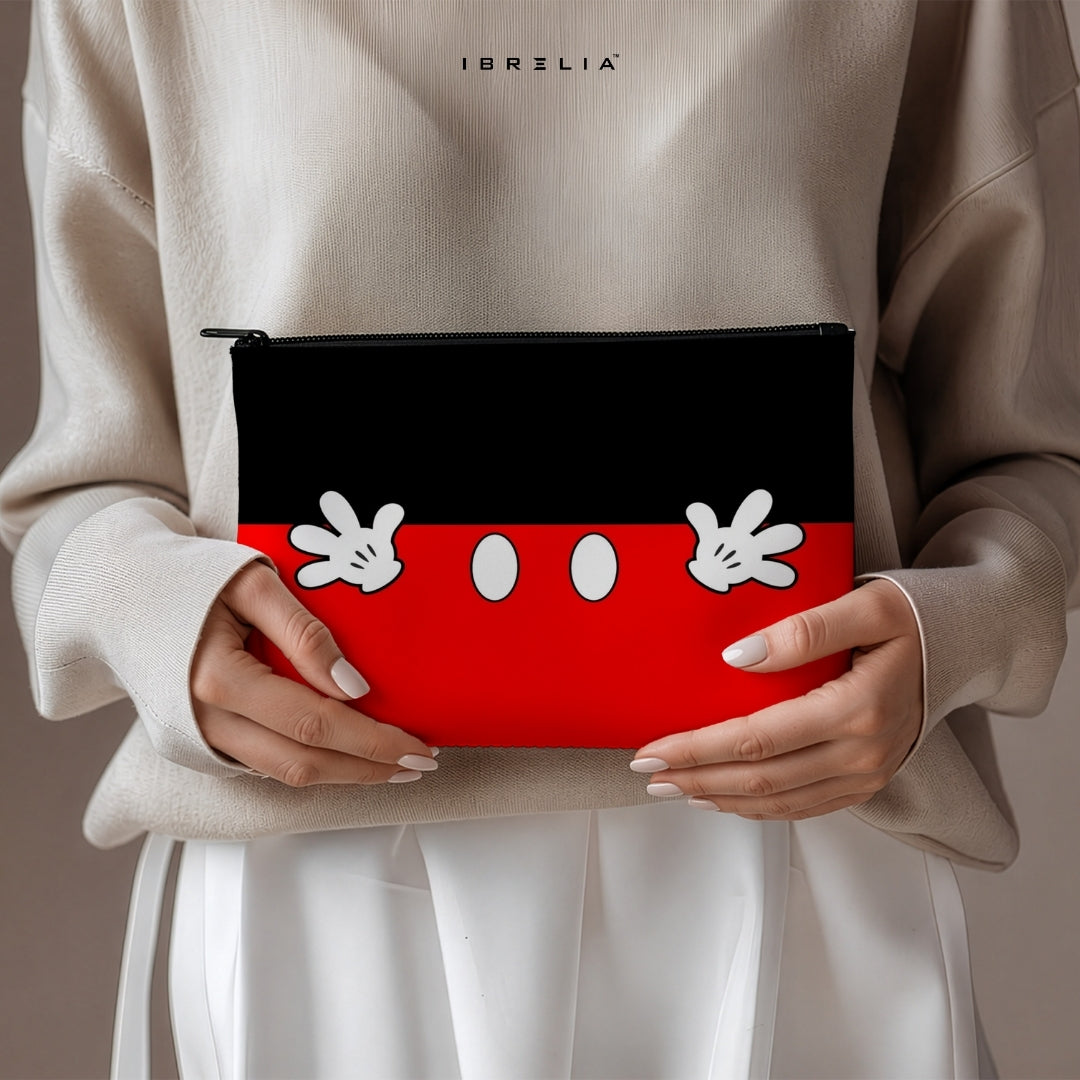 Classic Cartoon Mouse Makeup & Pencil Pouch – Double-Sided Print – IBRELIA™ IBRELIA