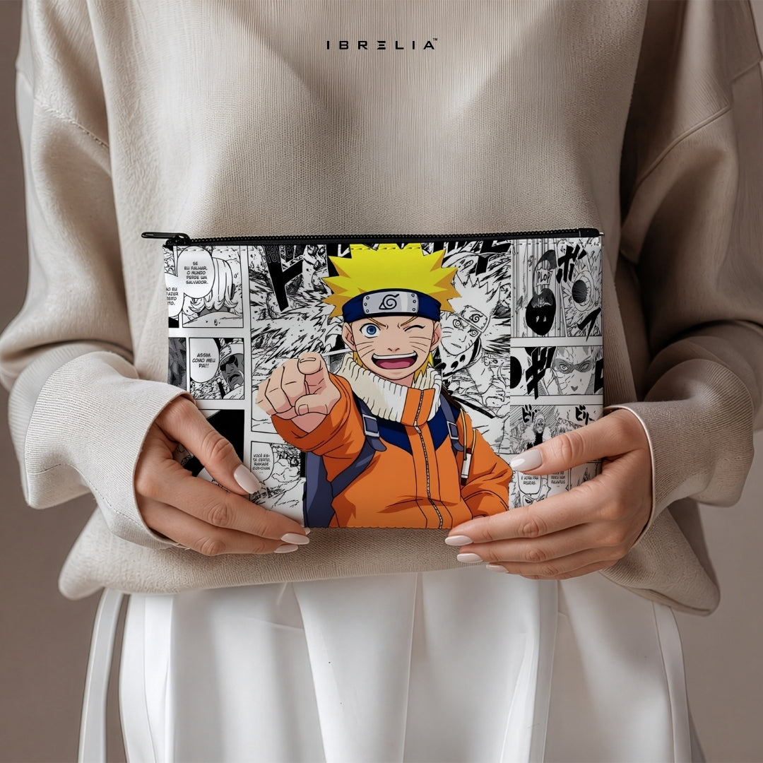 Anime Ninja Hero Makeup & Pencil Pouch – Double-Sided Print – IBRELIA™