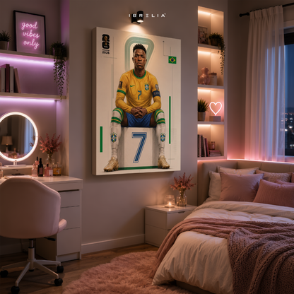 Vinícius Júnior FIFA World Cup 2026 Wall Art – Brazil Football Superstar | IBRELIA™