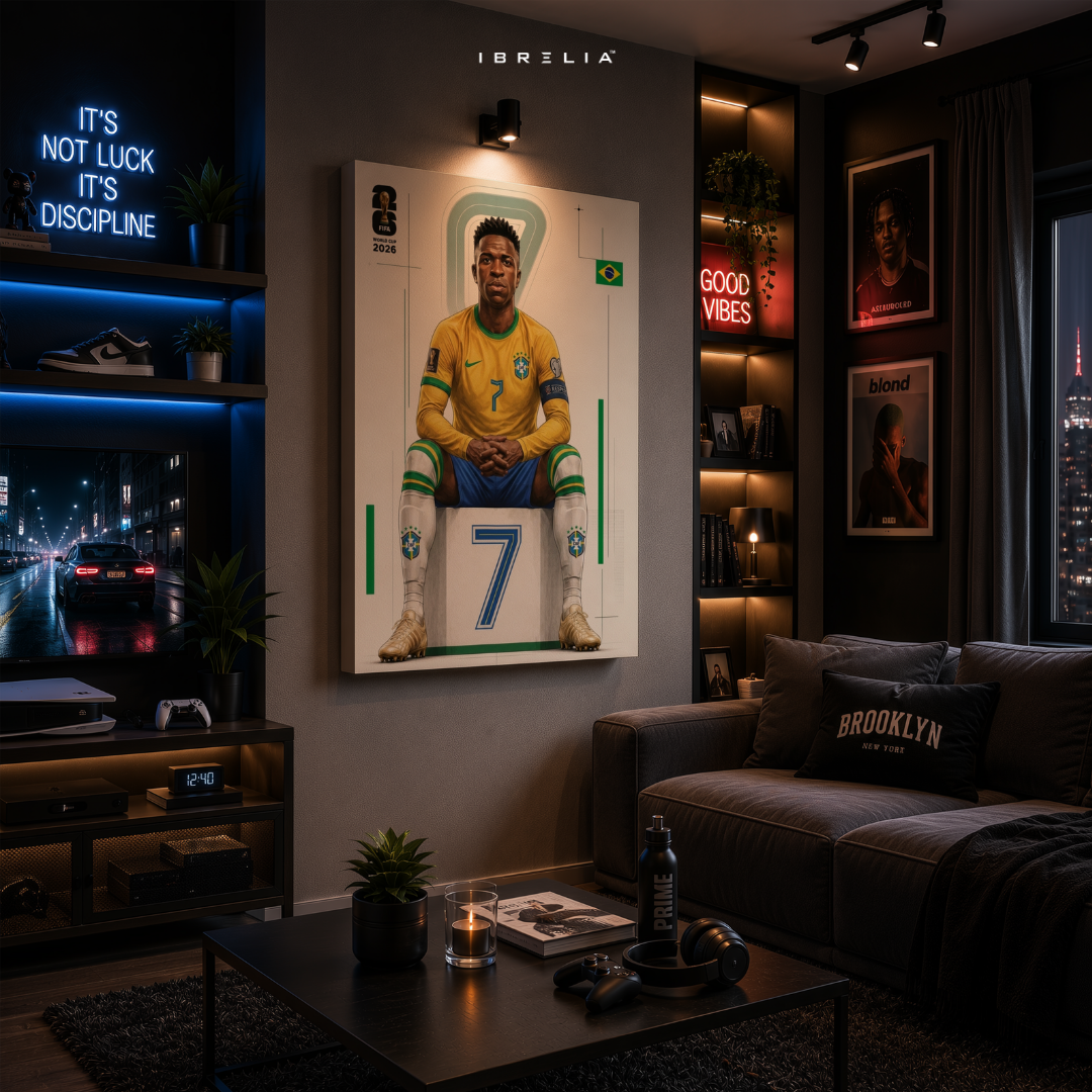 Vinícius Júnior FIFA World Cup 2026 Wall Art – Brazil Football Superstar | IBRELIA™