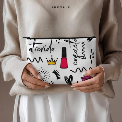 Beauty Icons Makeup & Pencil Pouch – Double-Sided Print – IBRELIA™ IBRELIA