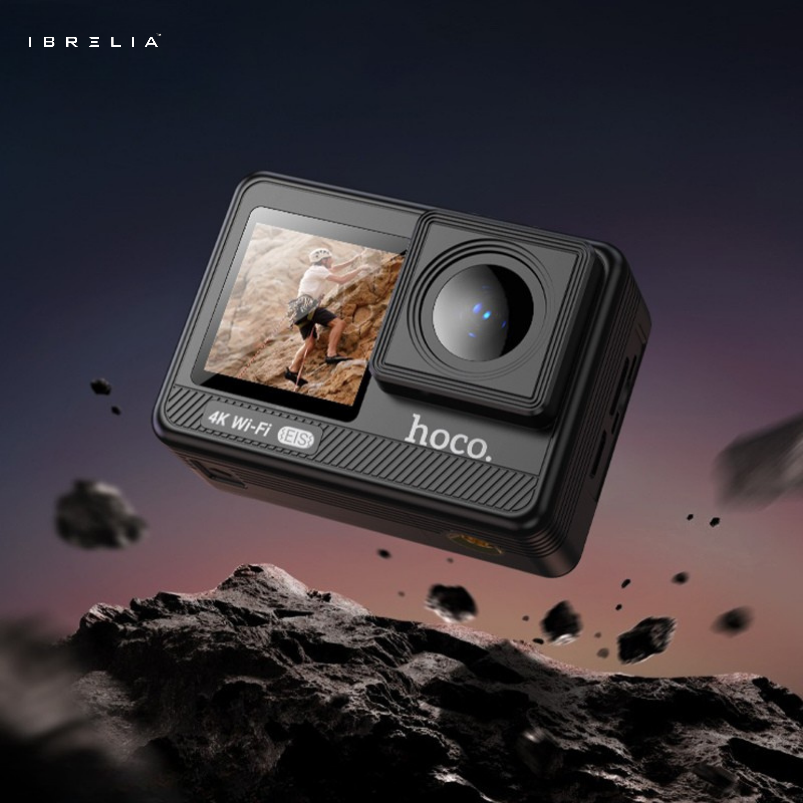 HOCO DV102 4K Sports Action Camera – 12MP Anti-Shake | IBRELIA™