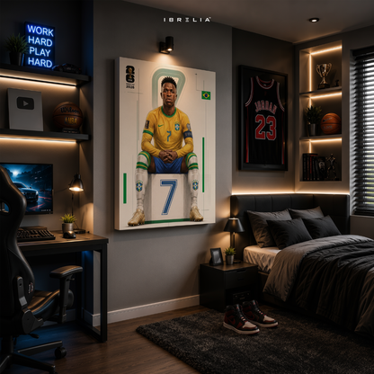 Vinícius Júnior FIFA World Cup 2026 Wall Art – Brazil Football Superstar | IBRELIA™
