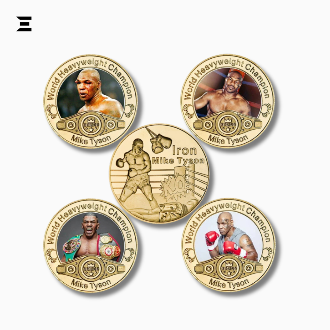 Mike Tyson World Heavyweight Champion Gold Plated Souvenir Coin Set IBRELIA