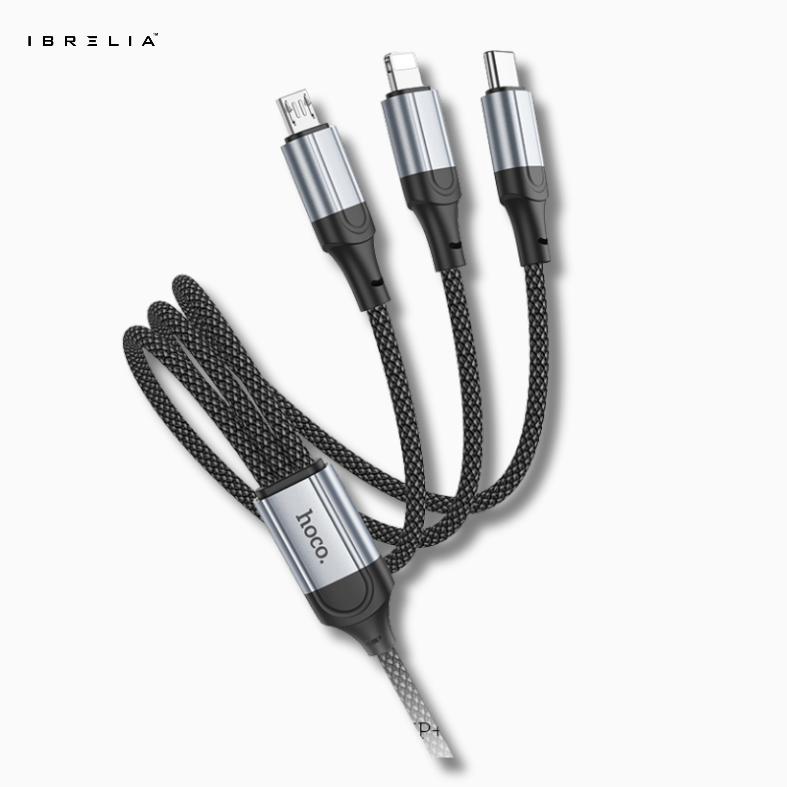 HOCO X102 Fresh 3-in-1 Charging Cable (iP + Micro + Type-C) – 2.4A Fast Charge | IBRELIA™