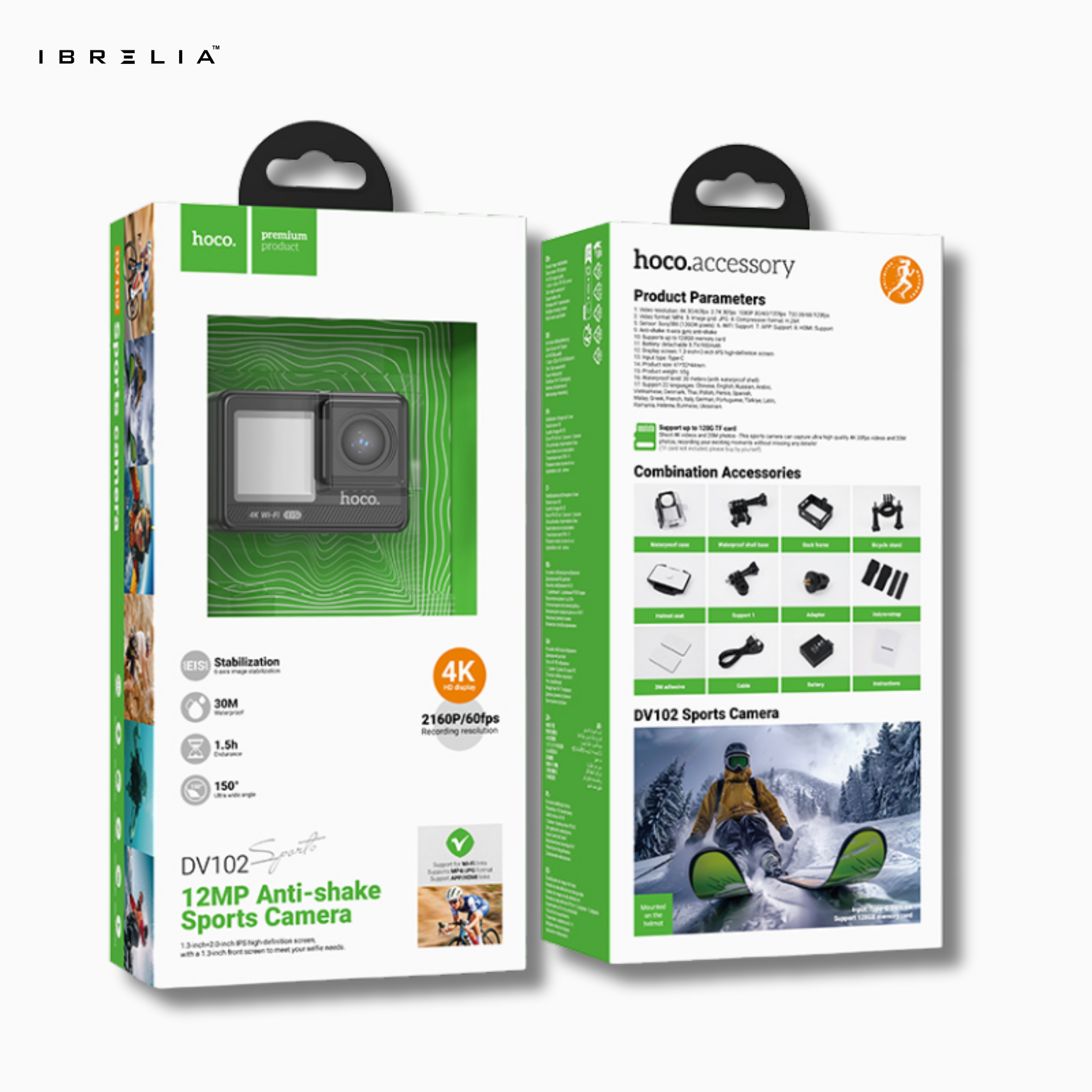 HOCO DV102 4K Sports Action Camera – 12MP Anti-Shake | IBRELIA™