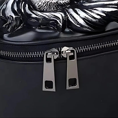 3D Lion Head Backpack – PU Leather Fashion Laptop & Travel Bag (Gold) | IBRELIA™ IBRELIA