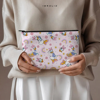 Pastel Daisy Character Makeup & Pencil Pouch – Double-Sided Print – IBRELIA™