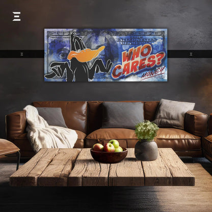 Ultra Wide Wall Art – Daffy Duck “Who Cares? Money” Dollar Design | IBRELIA IBRELIA