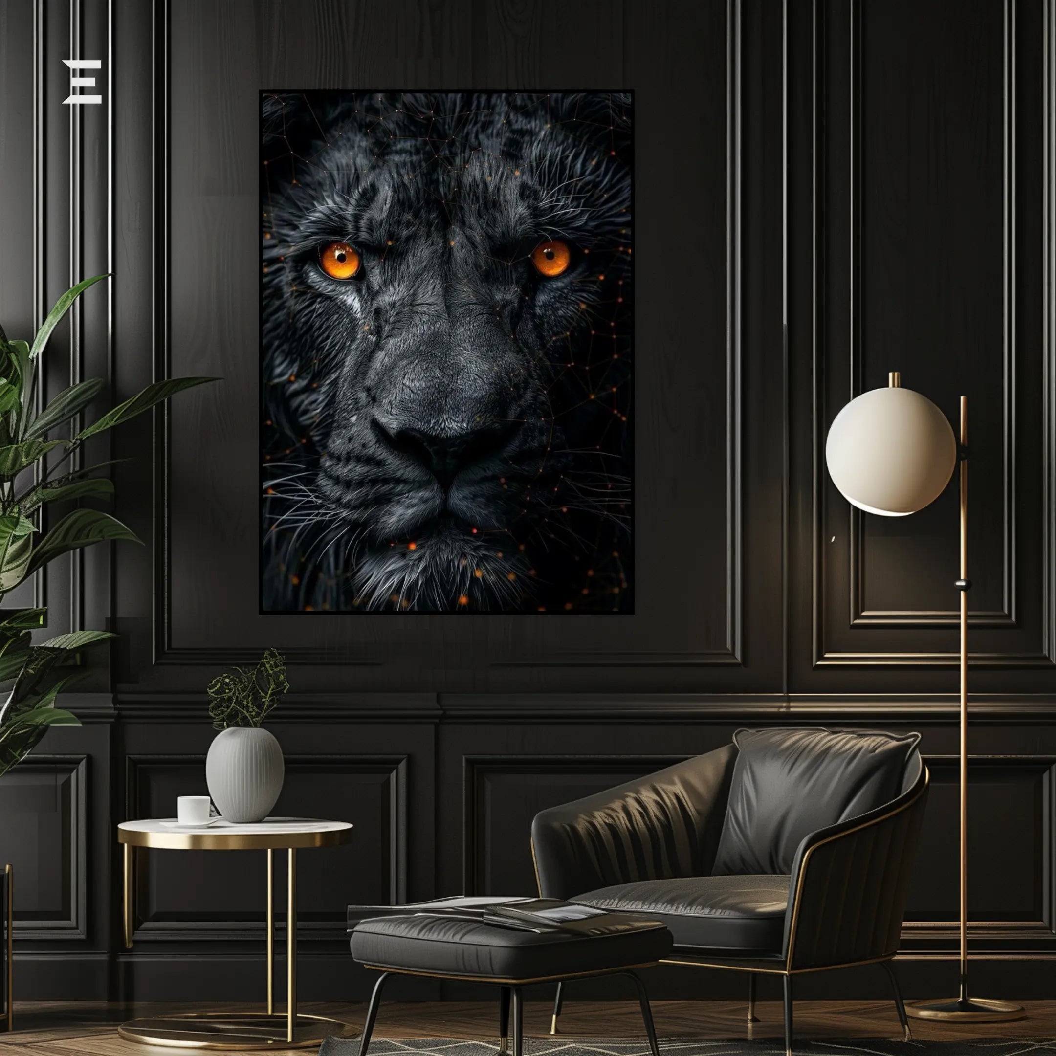 Lion Power Resin Wall Art – “Golden Eyes” Edition | IBRELIA IBRELIA