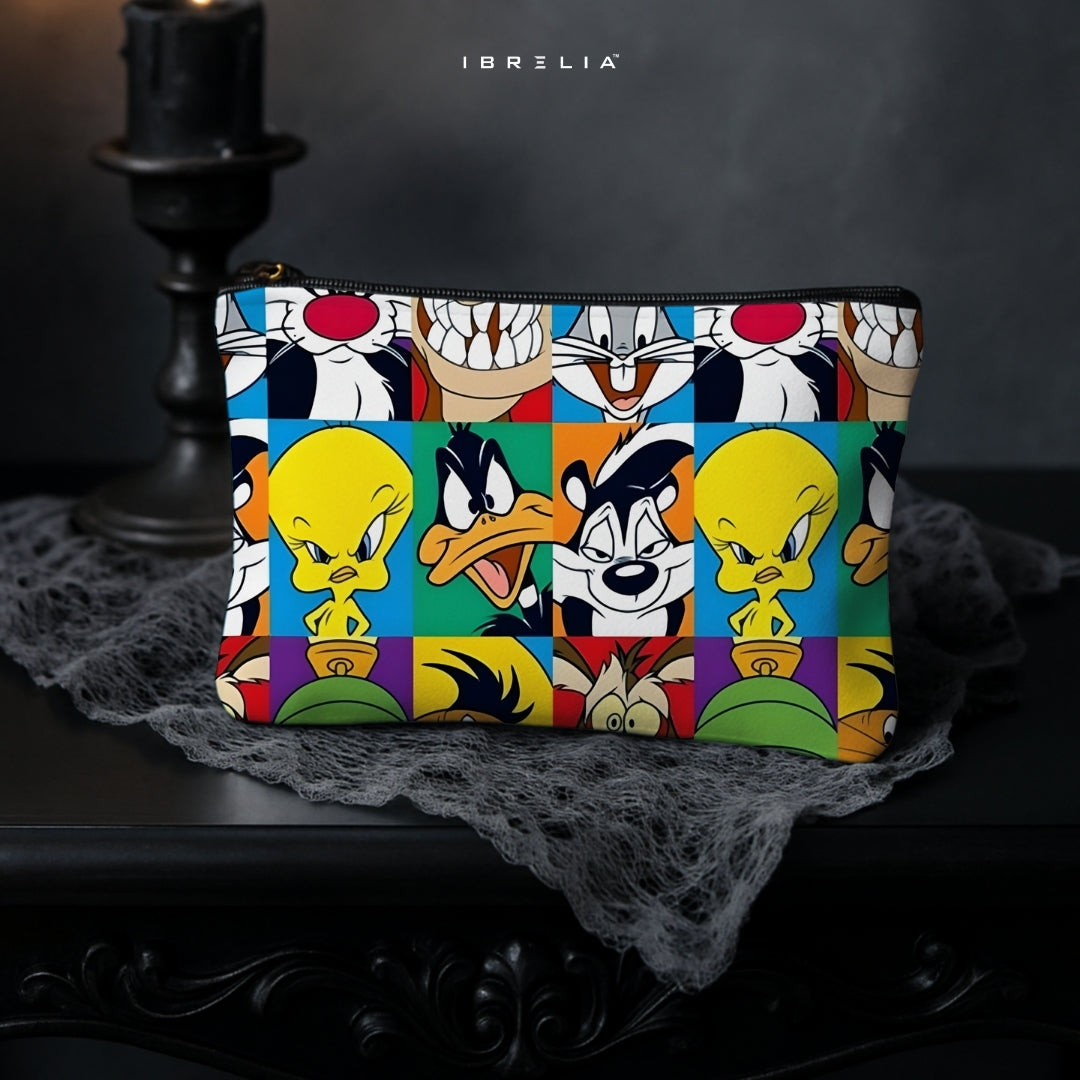 Classic Cartoon Characters Makeup & Pencil Pouch – Retro Cartoon Aesthetic Organizer – IBRELIA™