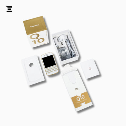 BlackBerry Q10 Special Edition White & Gold | Brand New | Original BlackBerry | Complete Box & Accessories