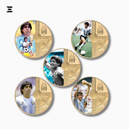 1960–2020 Diego Maradona Gold Plated Commemorative Coin Set – Football Legend Tribute Souvenir