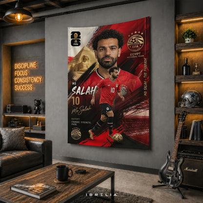 Mohamed Salah – Egypt National Team – Premium Jute Fabric Tapestry – IBRELIA™
