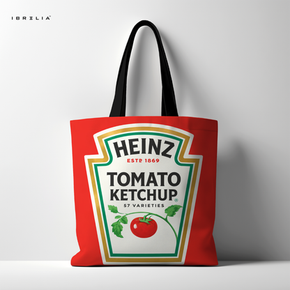 IBRELIA™ Classic Heinz Tomato Ketchup Tote Bag – Bold Pop Art Grocery Style Tote IBRELIA
