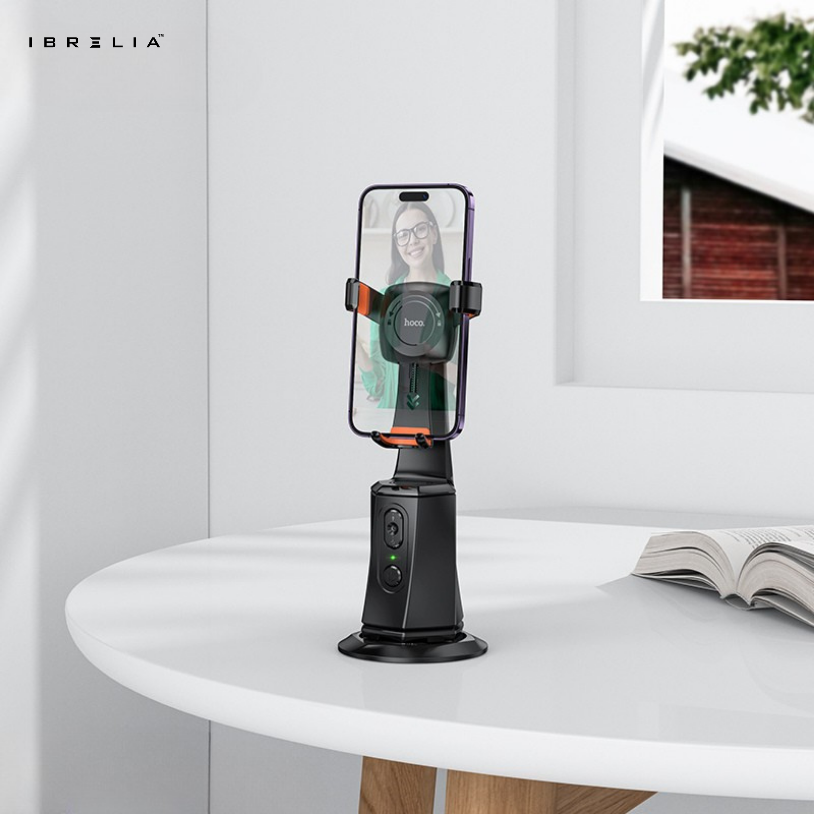 HOCO K26 Auto Face Tracking Smart Camera Gimbal – 360° AI Tracking Phone Holder | IBRELIA™