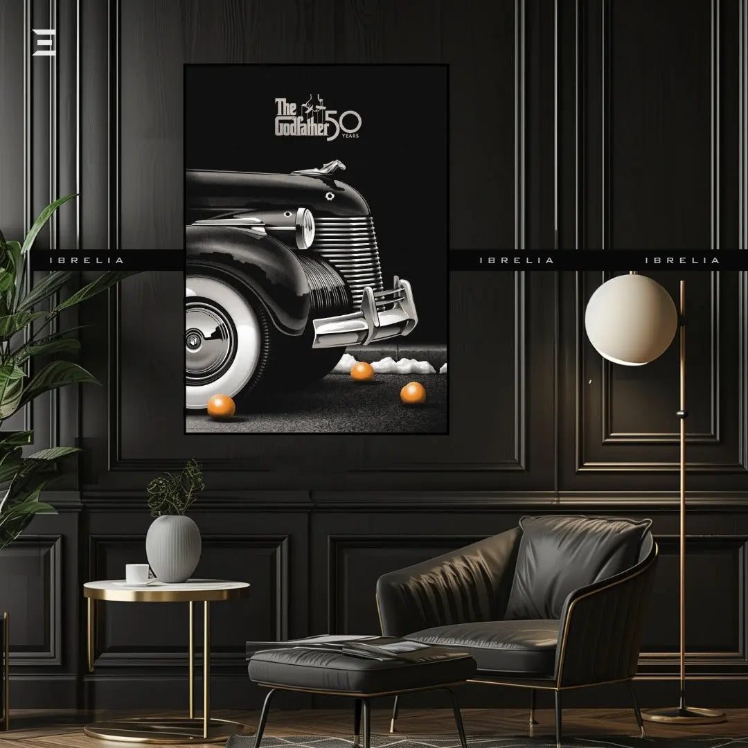 Premium Resin Coated Wall Art – The Godfather 50 Years Car & Oranges Collectible | IBRELIA Pakistan IBRELIA