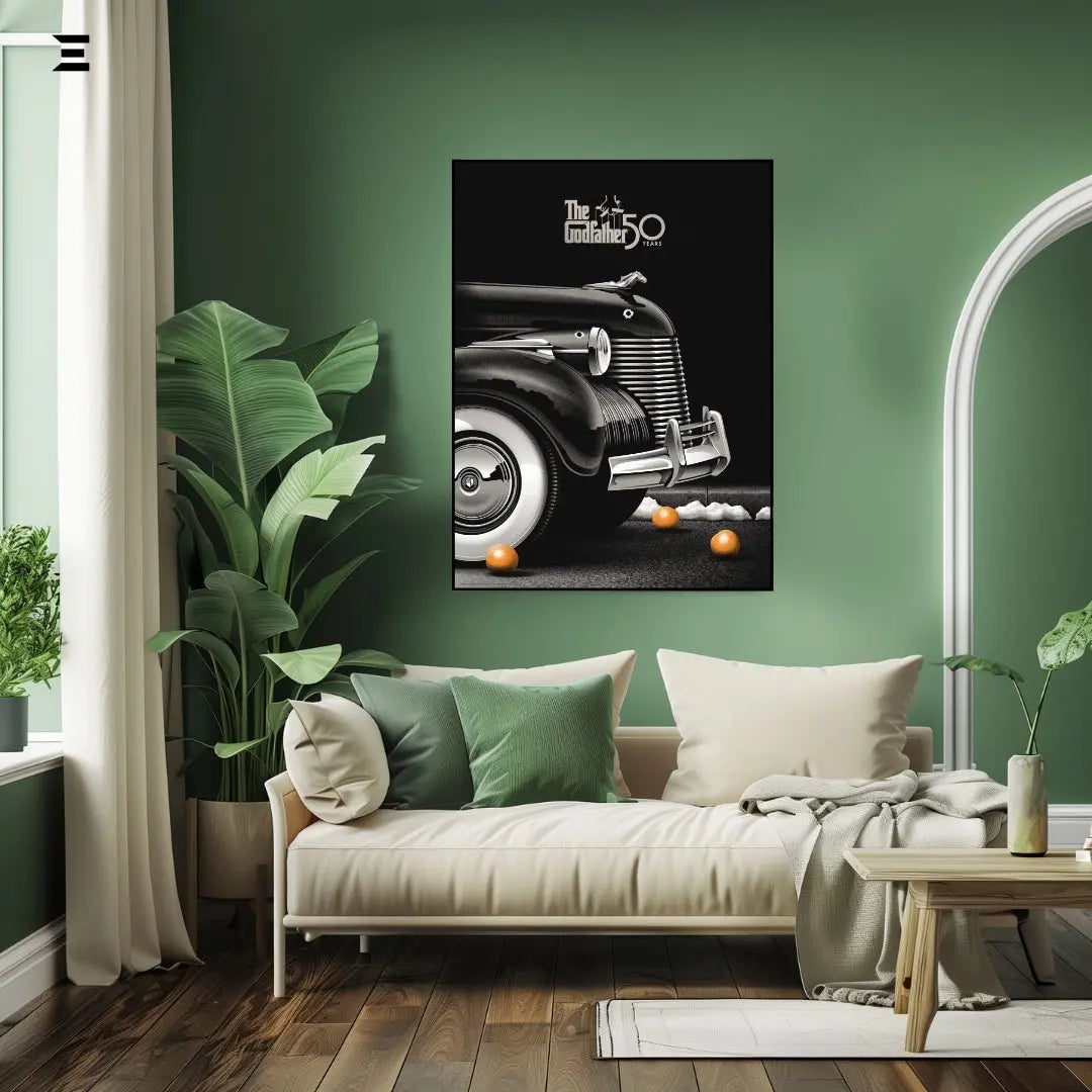 Premium Resin Coated Wall Art – The Godfather 50 Years Car & Oranges Collectible | IBRELIA Pakistan IBRELIA