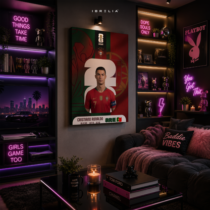 Cristiano Ronaldo FIFA World Cup 2026 Wall Art – Portugal Football Legend | IBRELIA™