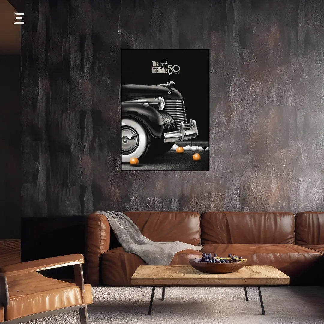 Premium Resin Coated Wall Art – The Godfather 50 Years Car & Oranges Collectible | IBRELIA Pakistan IBRELIA