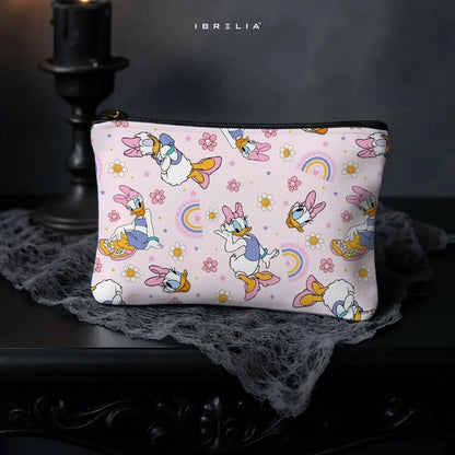 Pastel Daisy Character Makeup & Pencil Pouch – Double-Sided Print – IBRELIA™