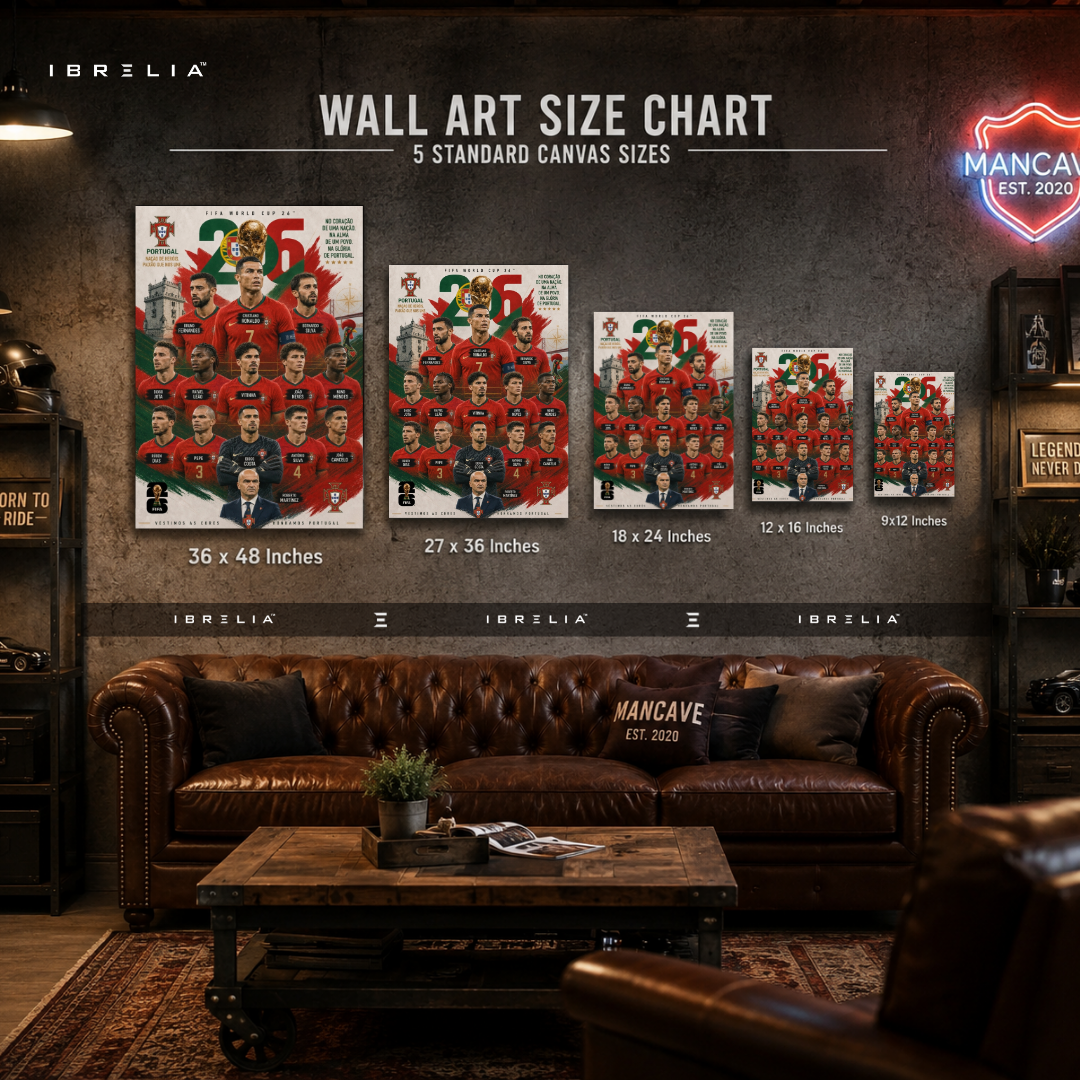 Portugal FIFA World Cup 2026 Team Wall Art – Cristiano Ronaldo Football Poster | IBRELIA™