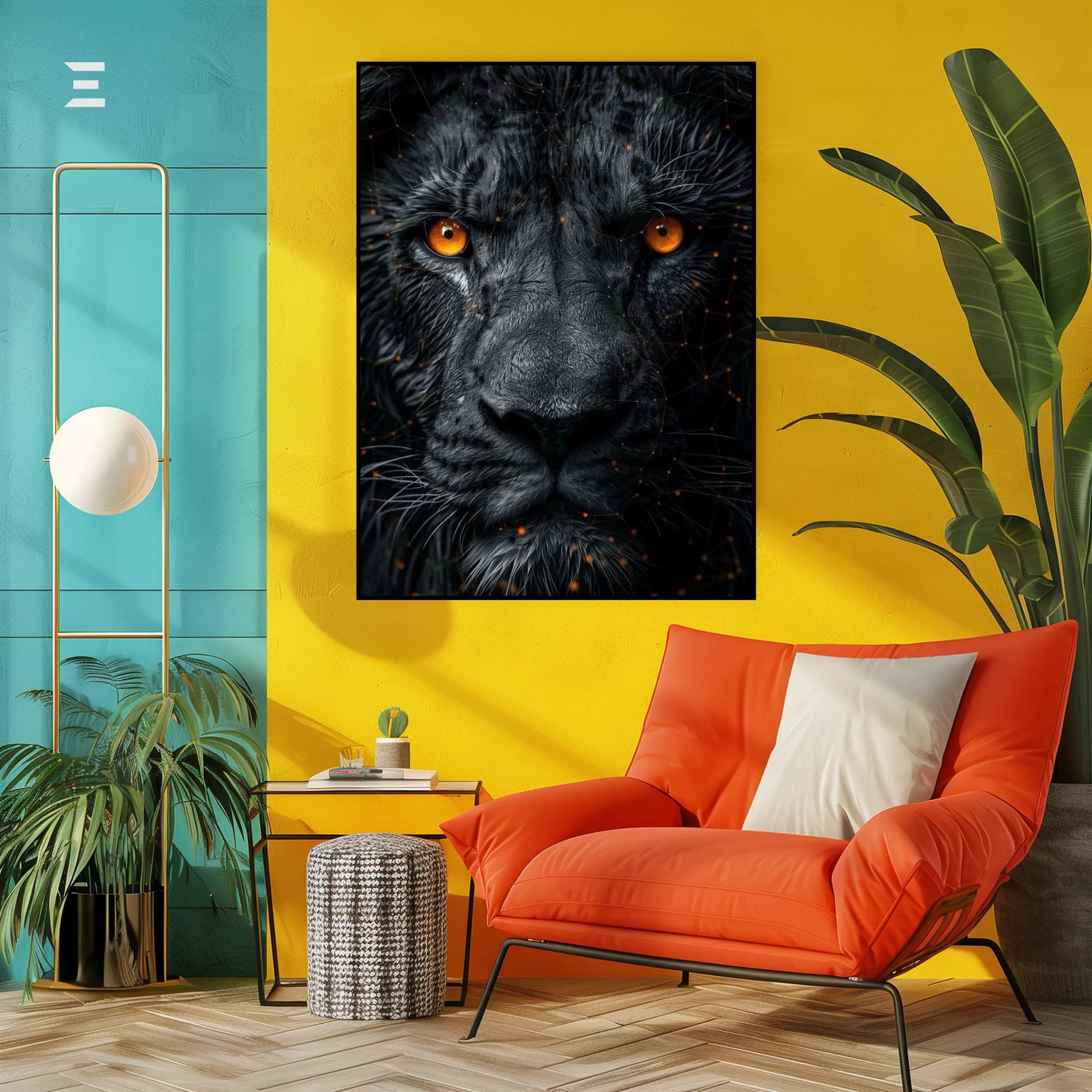 Lion Power Resin Wall Art – “Golden Eyes” Edition | IBRELIA IBRELIA